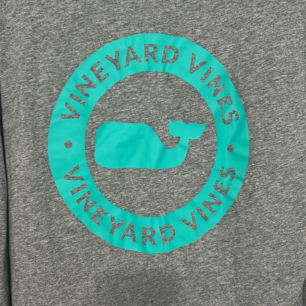 Vineyard Vines Long Sleeve Shirt Size Small Gray & Green Crewneck - Picture 3 of 5